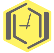 Clock Logo Hex Sticker