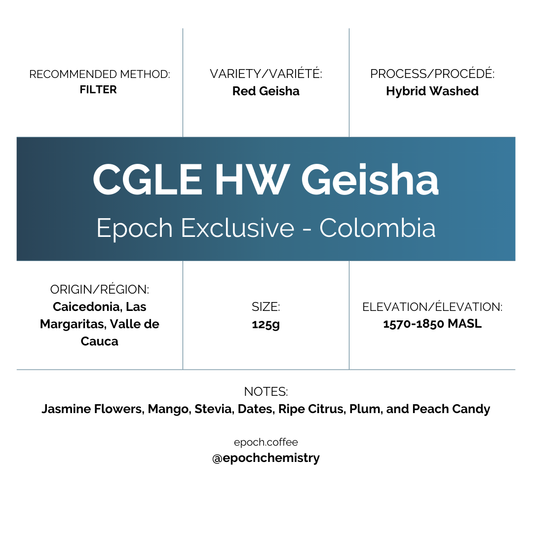 Epoch X - CGLE Honey Washed Geisha (91.5)