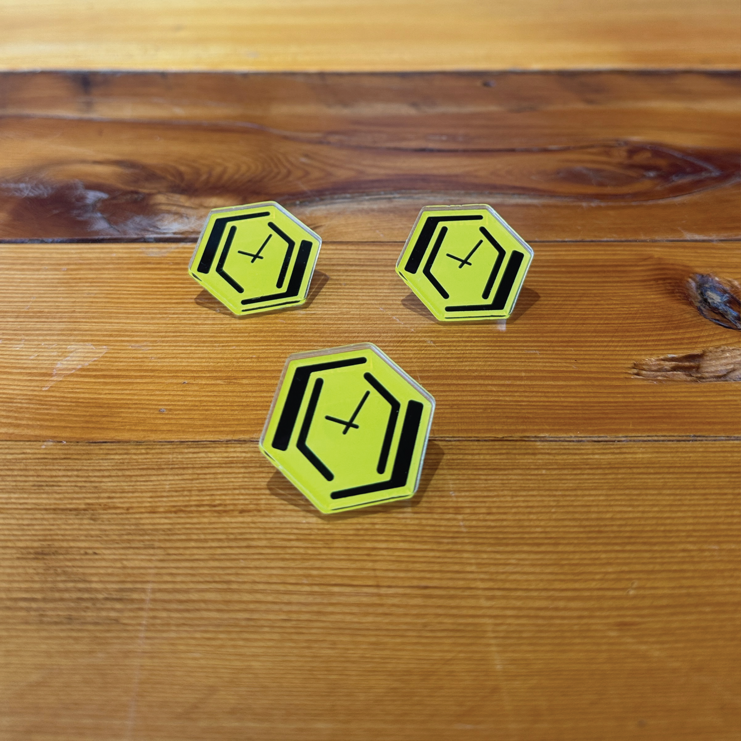 Hex Clock Pin - Yellow
